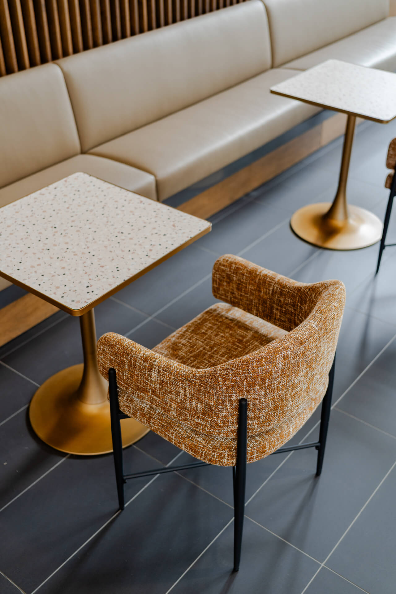 Seating and tables at Continental Tower lobby