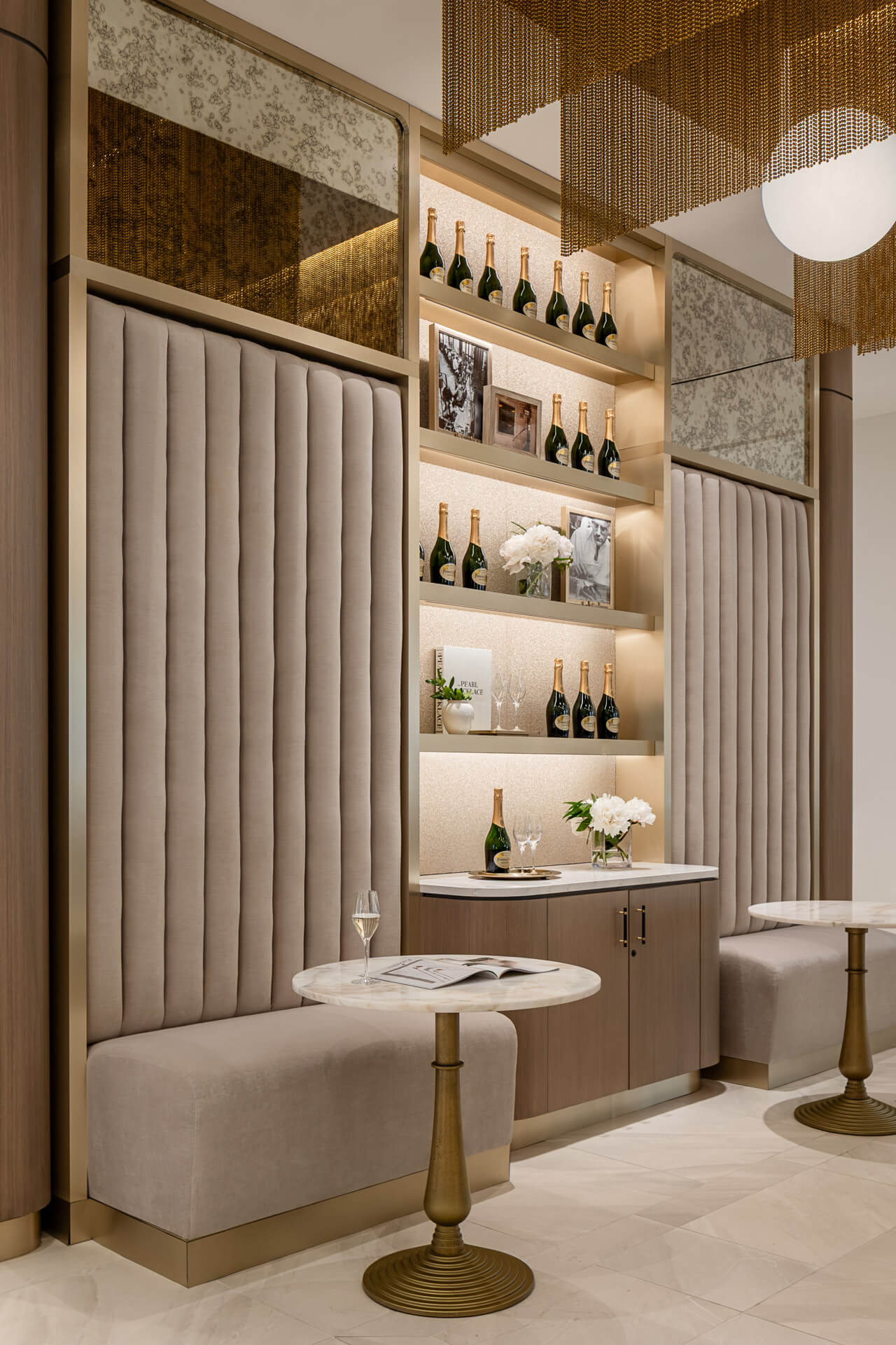 Diamond Cellar Easton champagne bar back wall
