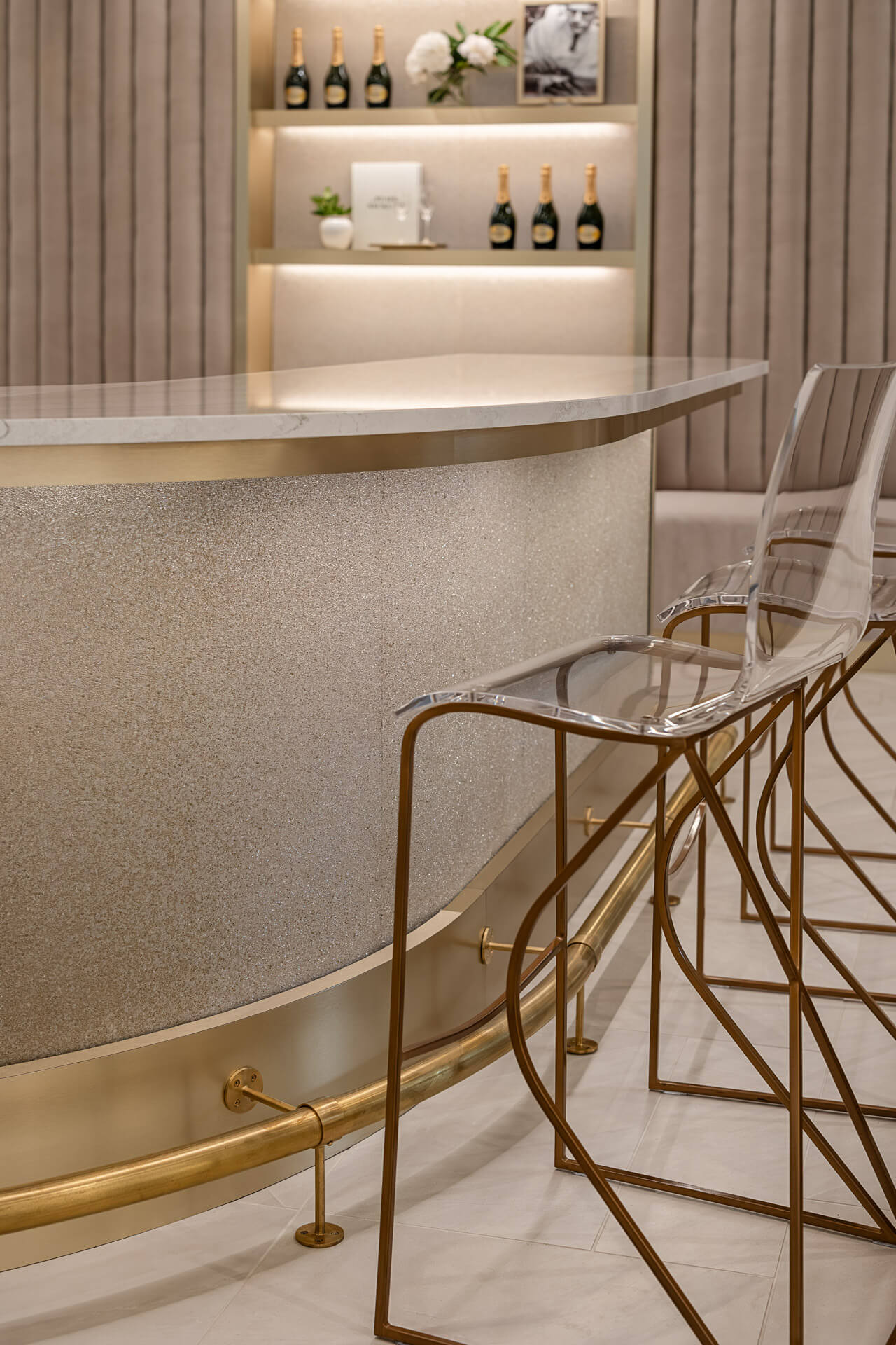 Diamond Cellar Easton champagne bar furniture detail