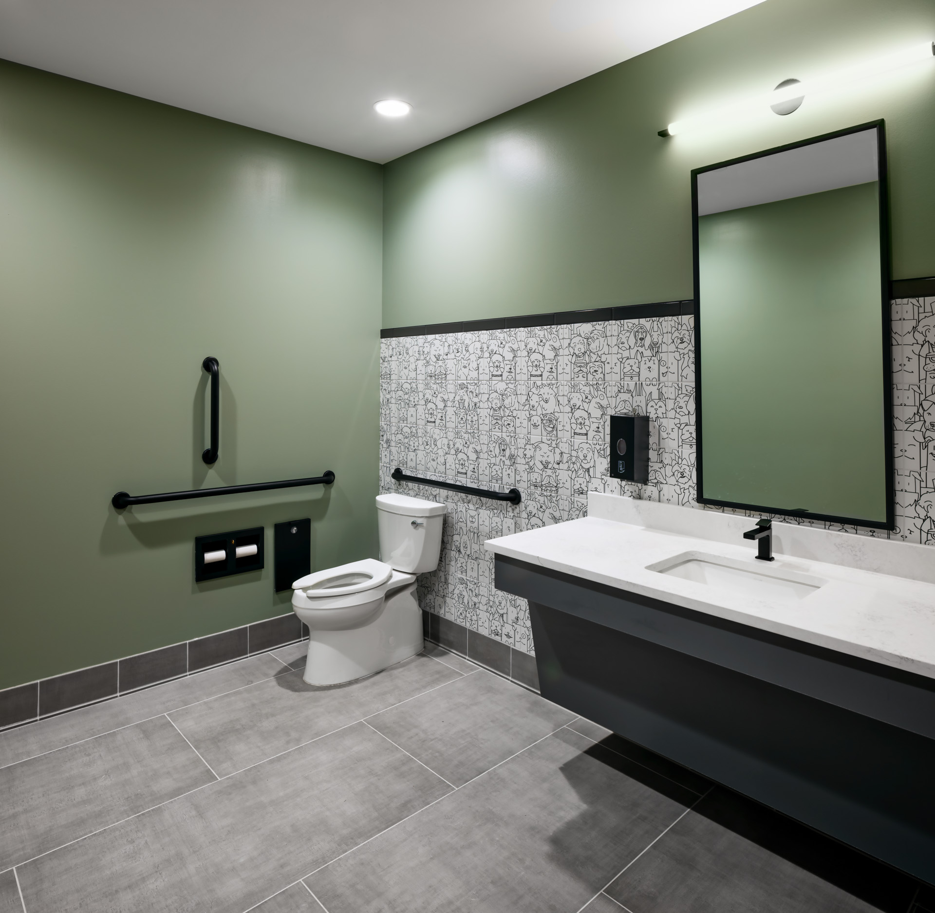 Accessible bathroom for visually impaired at Pilot Dogs