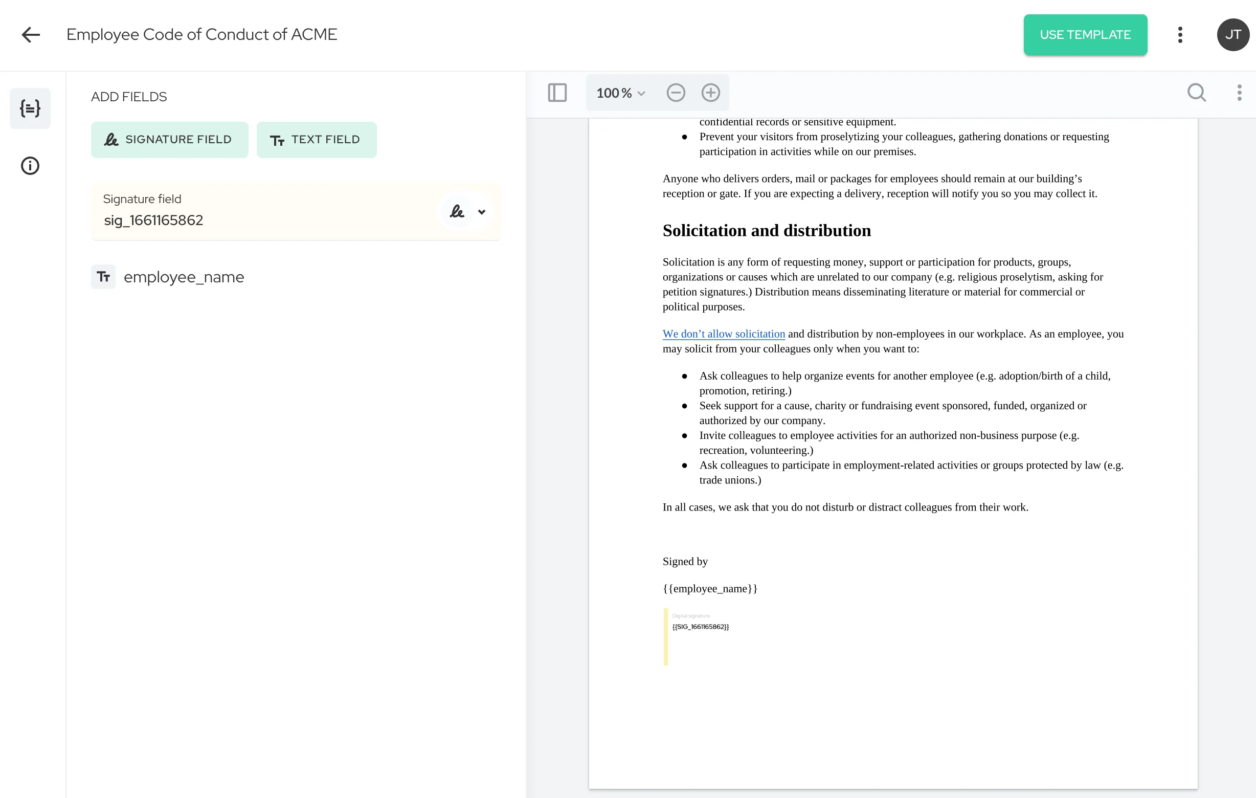 Template with Variables
