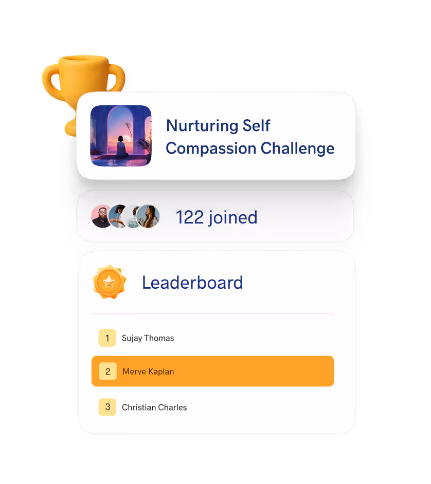 Employee wellness goals and challenges like walking, breathwork, and team habit-building