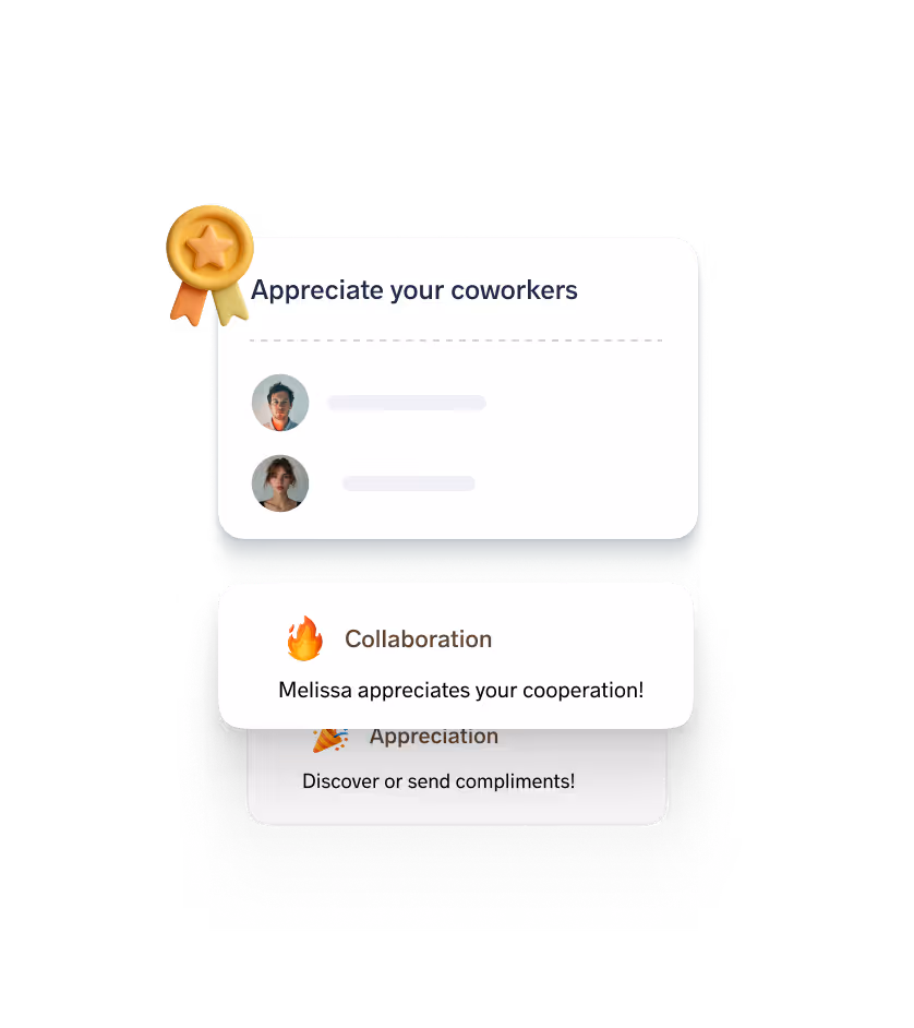 Recognition and rewards system with badges of appreciation and leaderboard for achievements