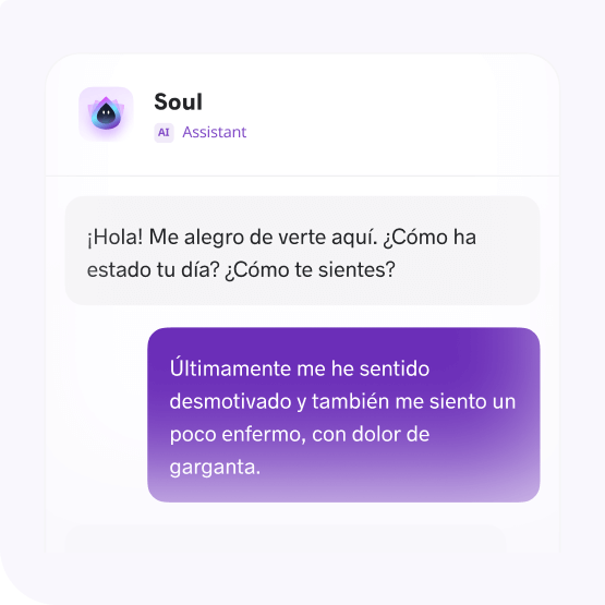 Con nuestro asistente de IA disponible 24/7, tus empleados pueden recibir apoyo en cualquier momento sobre trabajo, salud mental y beneficios.