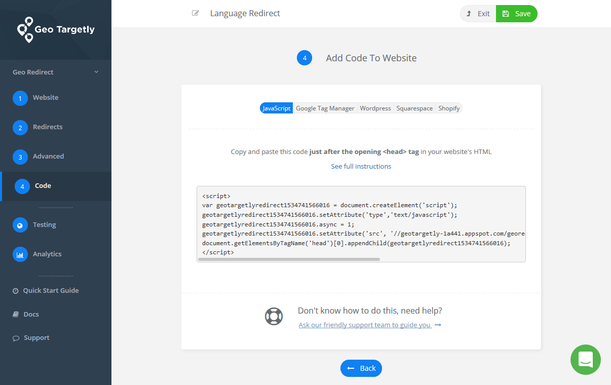 Change website language