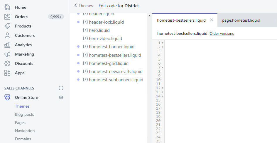Find the Shopify theme liquid file which displays the product grid in your Shopify store