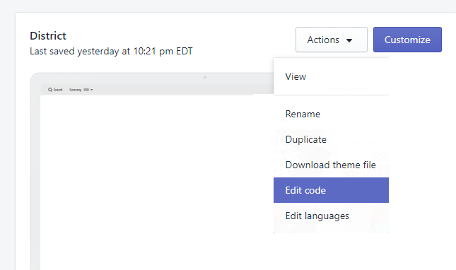 Edit Shopify theme