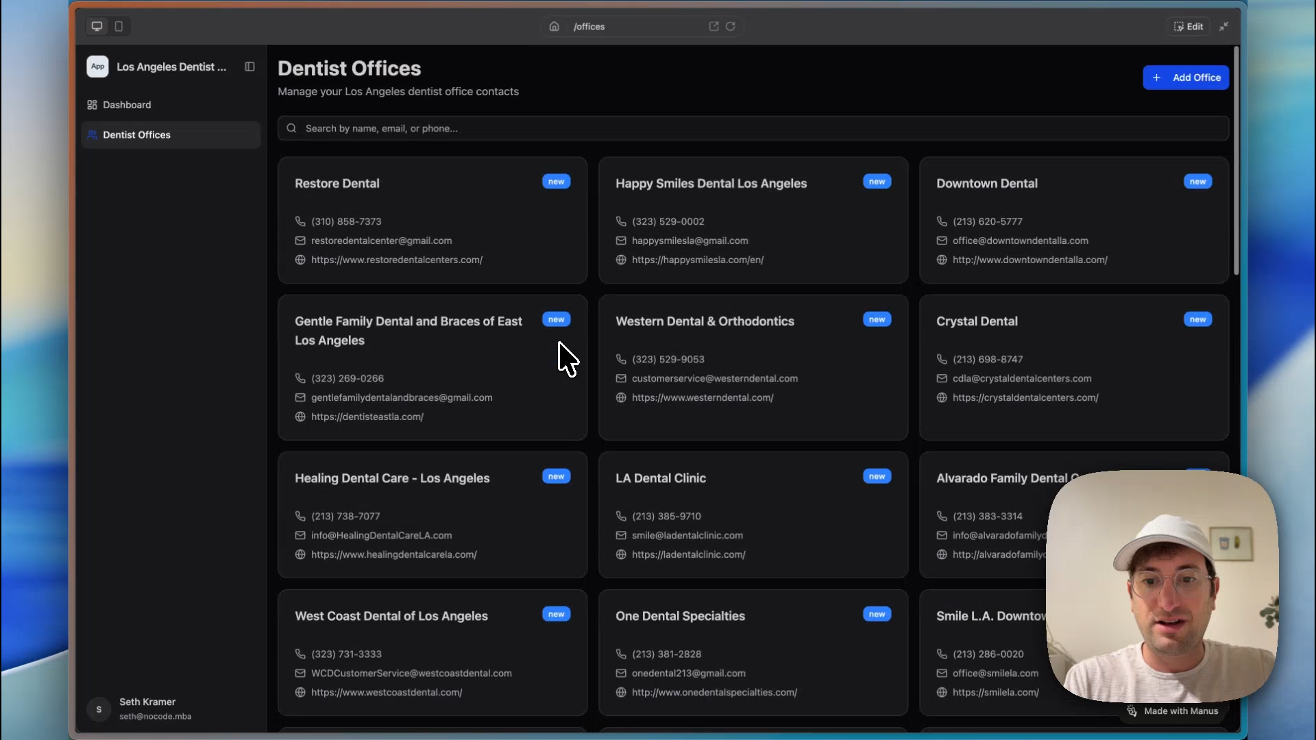 CRM built inside of Manus