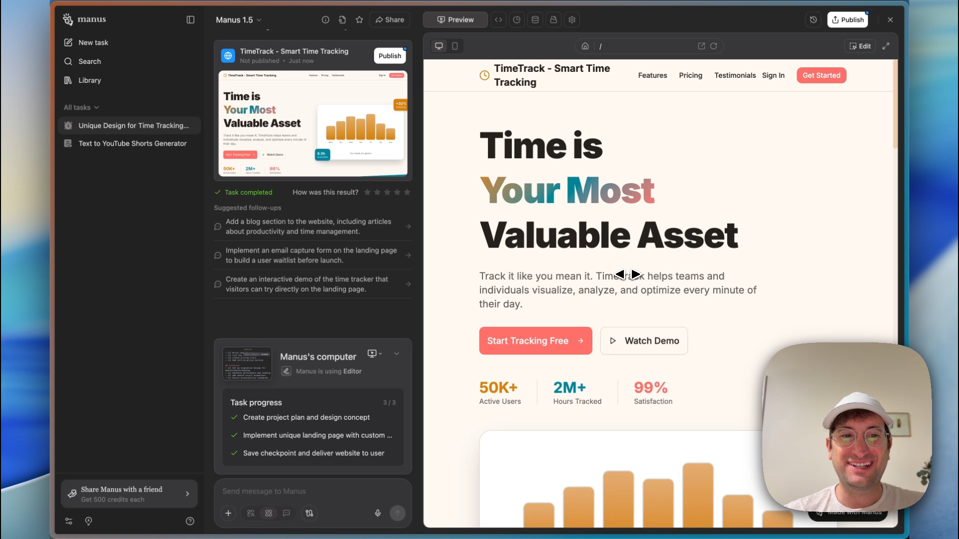 Manus AI Landing Page Example