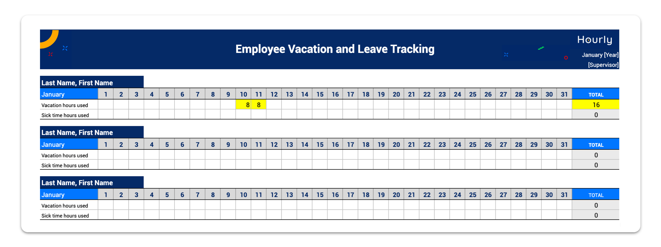 January pto tracking