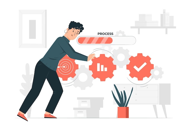 ProcessÂ concept illustration Free Vector