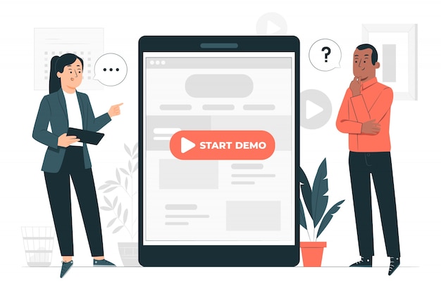 Demo concept illustration Free Vector