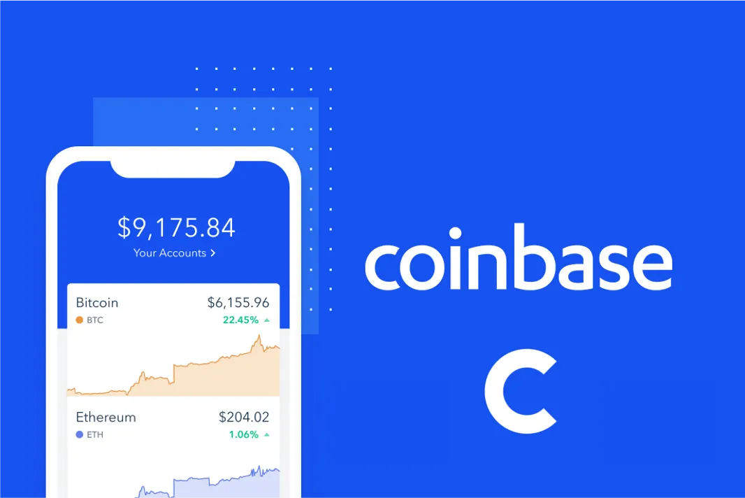 Safest crypto exchange Coinbase app showing Bitcoin and Ethereum portfolio dashboard