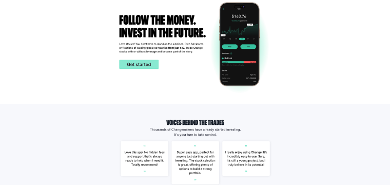 Trading app showcasing tech companies to invest in during the AI boom