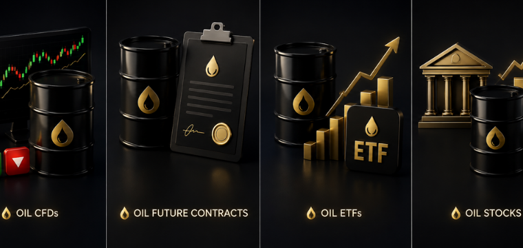 trade oil through CFDs, futures, ETFs, and oil stocks comparison