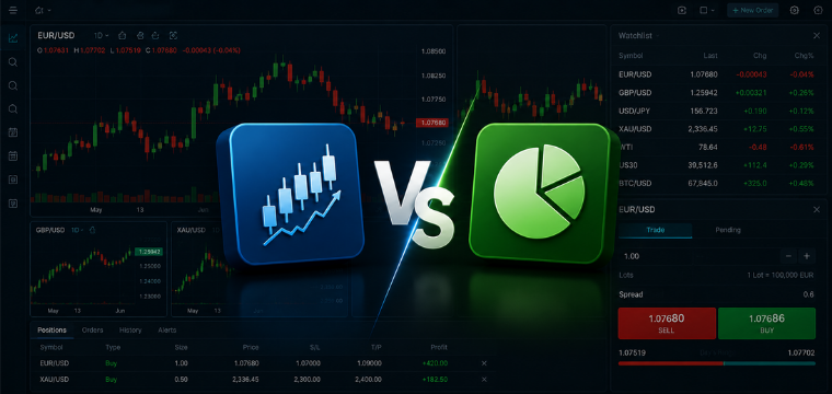 CFD vs ETF trading platforms comparing leveraged CFDs with diversified ETF investing
