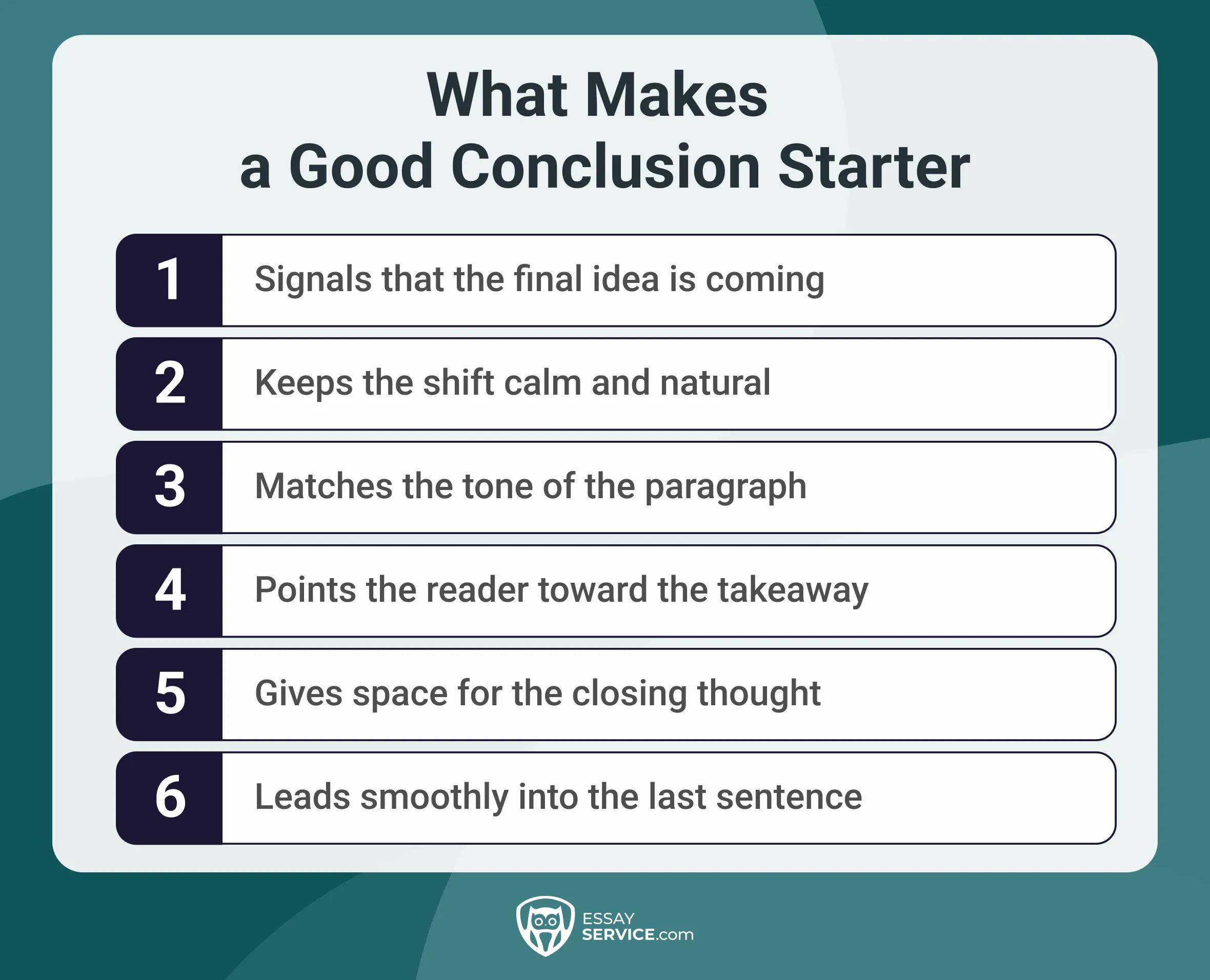 what makes a good conclusion starter