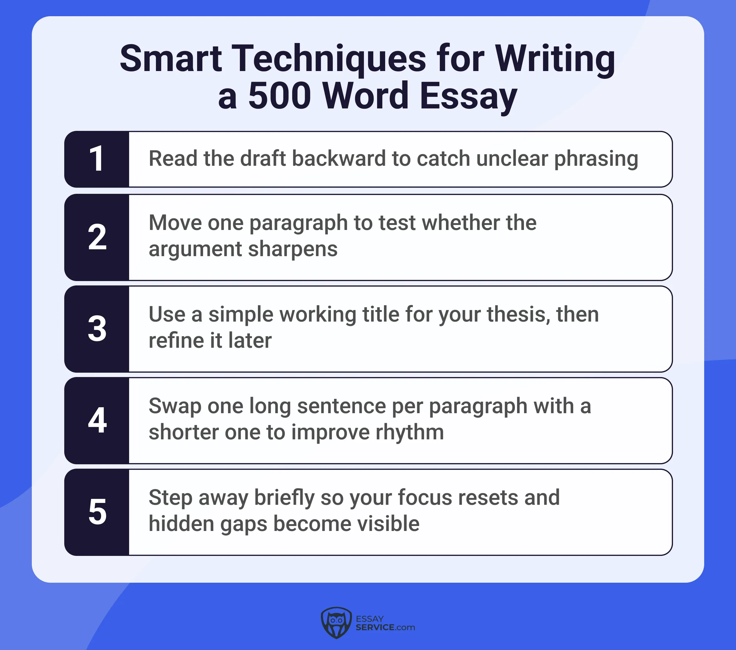 Smart Techniques for Writing a 500 Word Essay