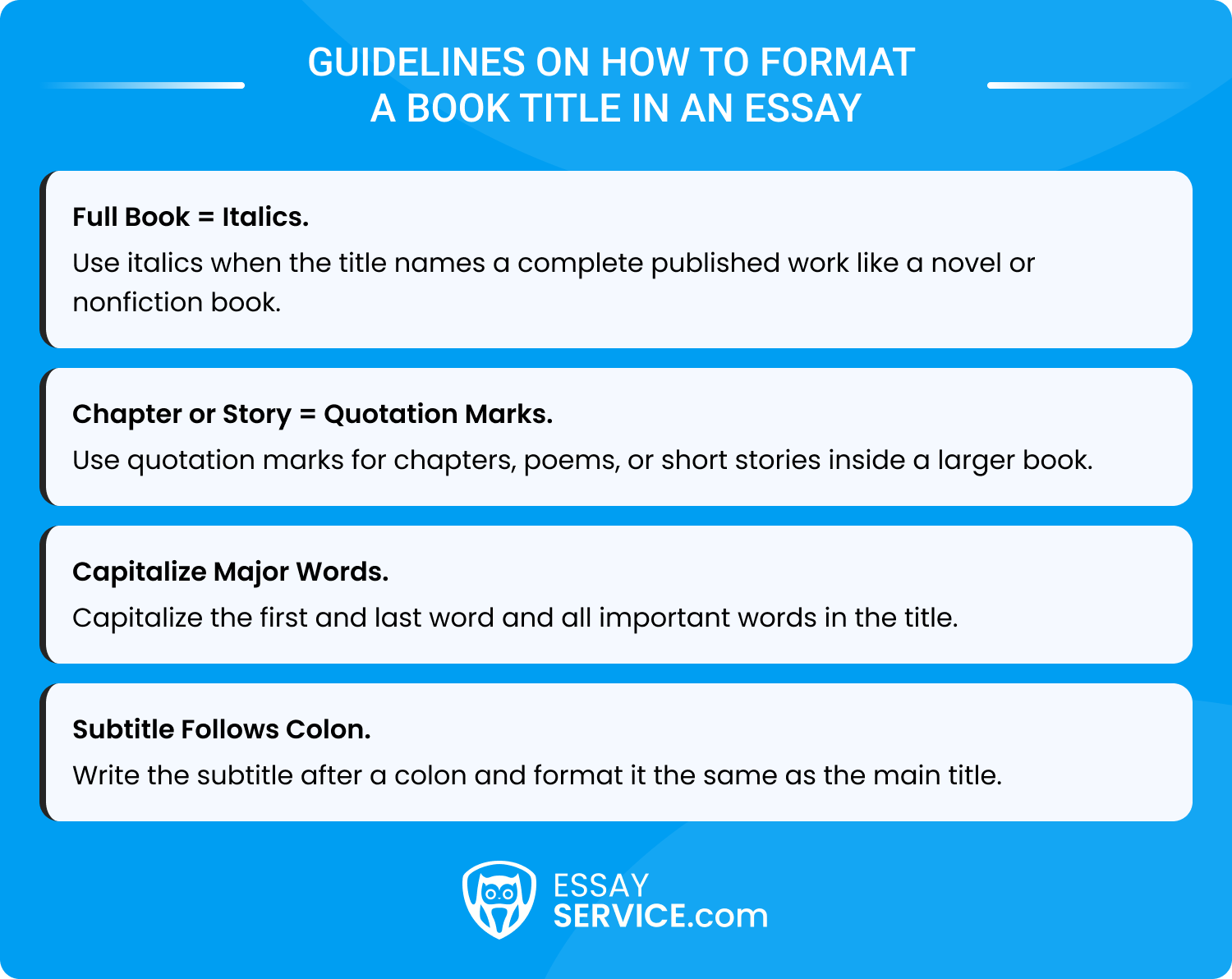 Guidelines on How to Format a Book Title in an Essay