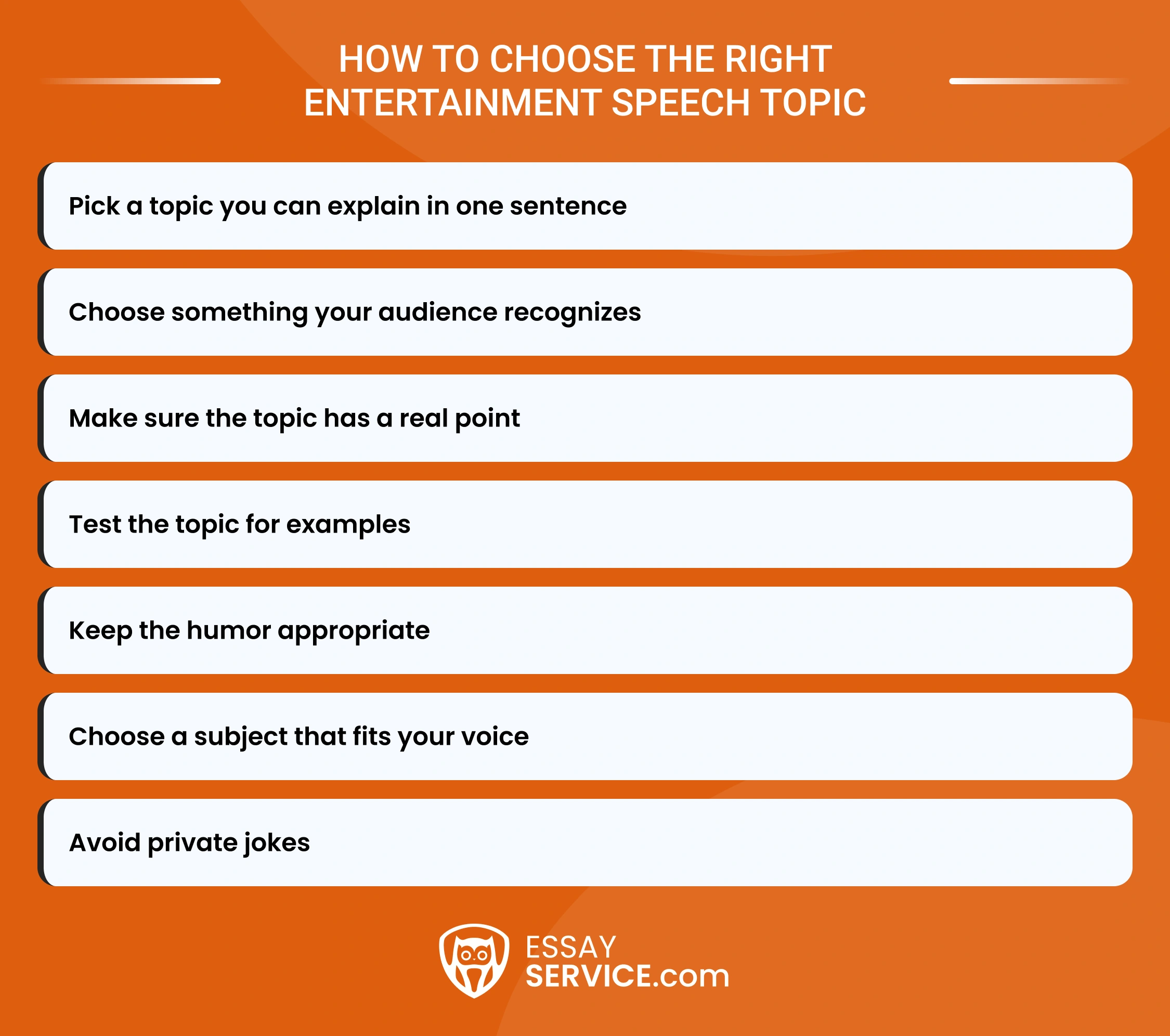 How to Choose the Right Entertainment Speech Topic