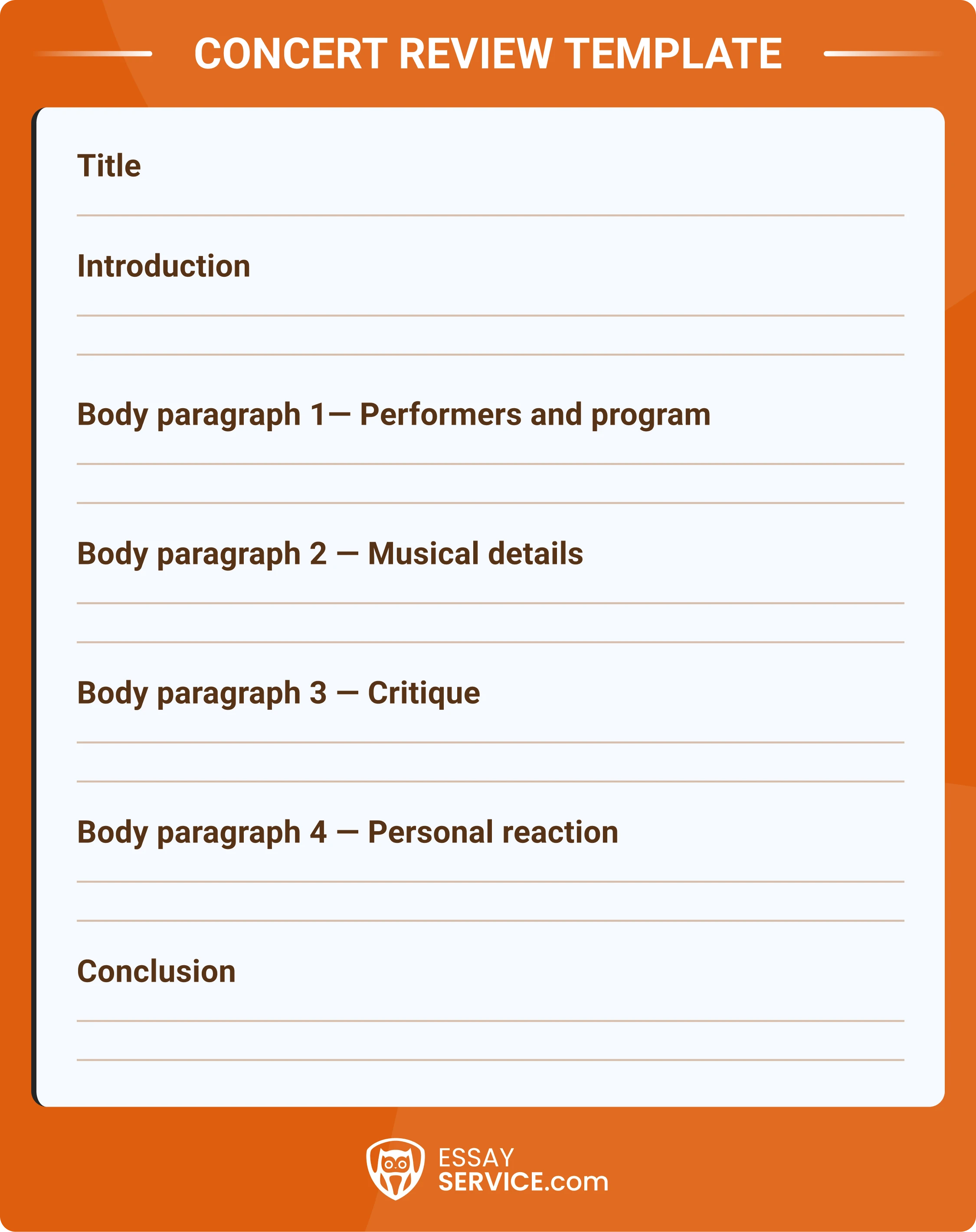 Concert review template