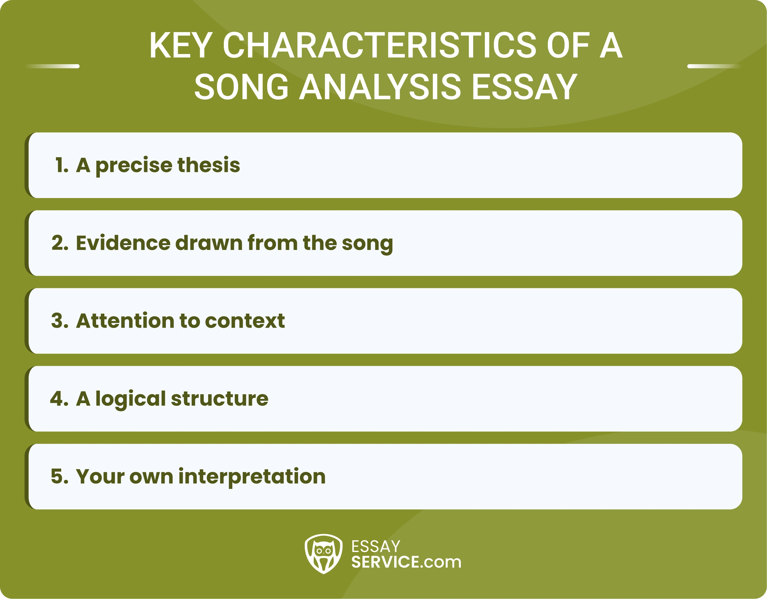 Key Characteristics of a Song Analysis Essay