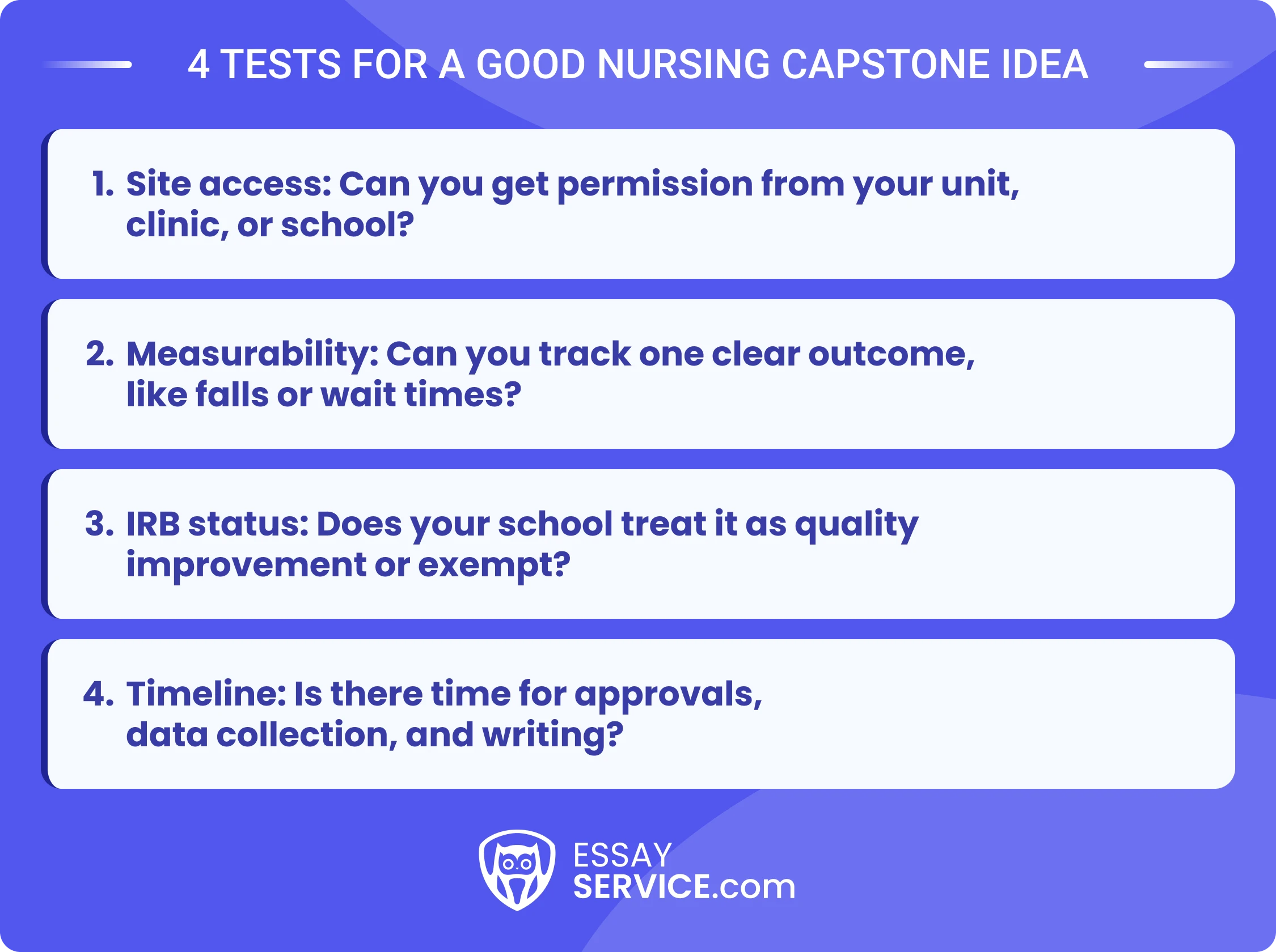 What makes a good nursing capstone project idea