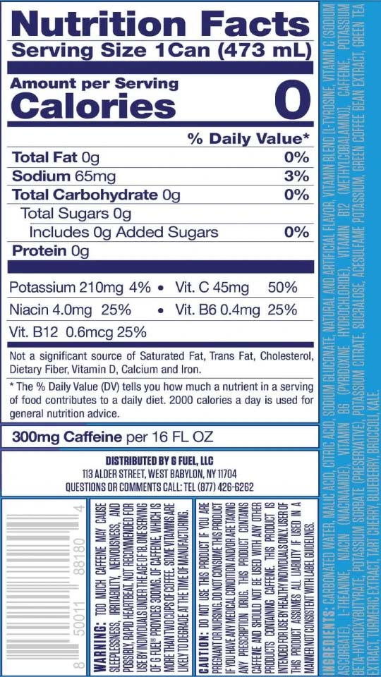 G Fuel Sour Chug Rug Can Nutrition Facts
