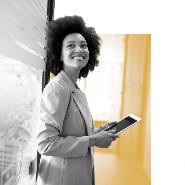 SPX Agency Lab: gig economy, female businesswoman smiling