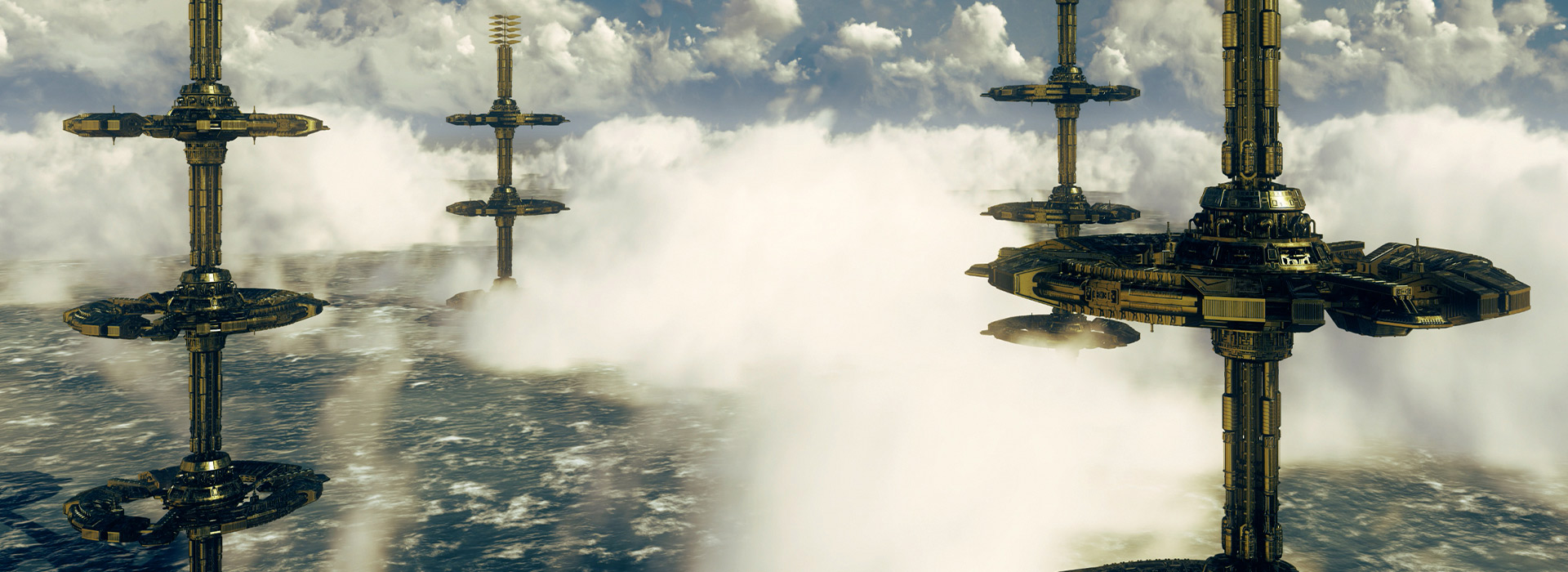 futuristic floating city