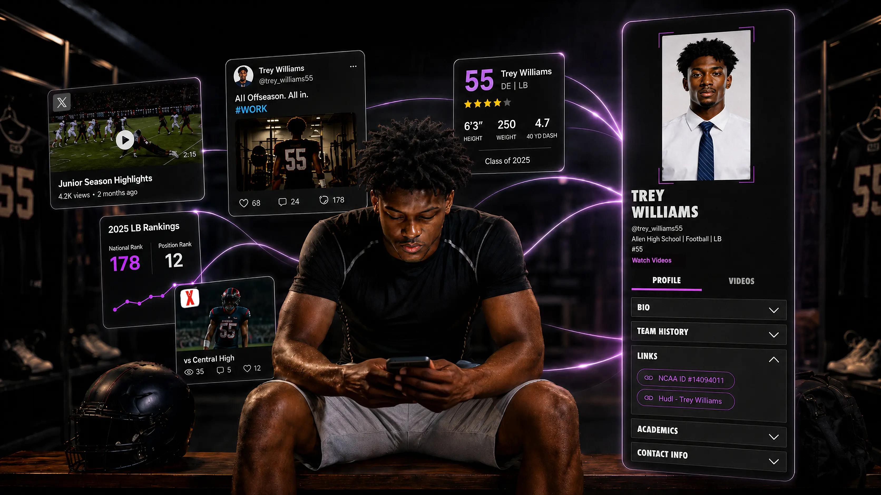 Athlete organizes highlights, links, and stats with Warpstream