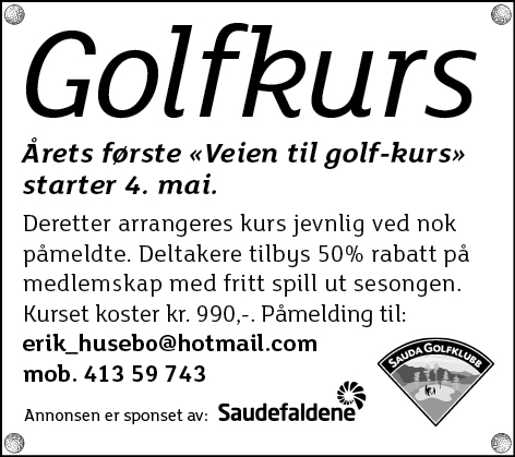 Golfkurs annonse