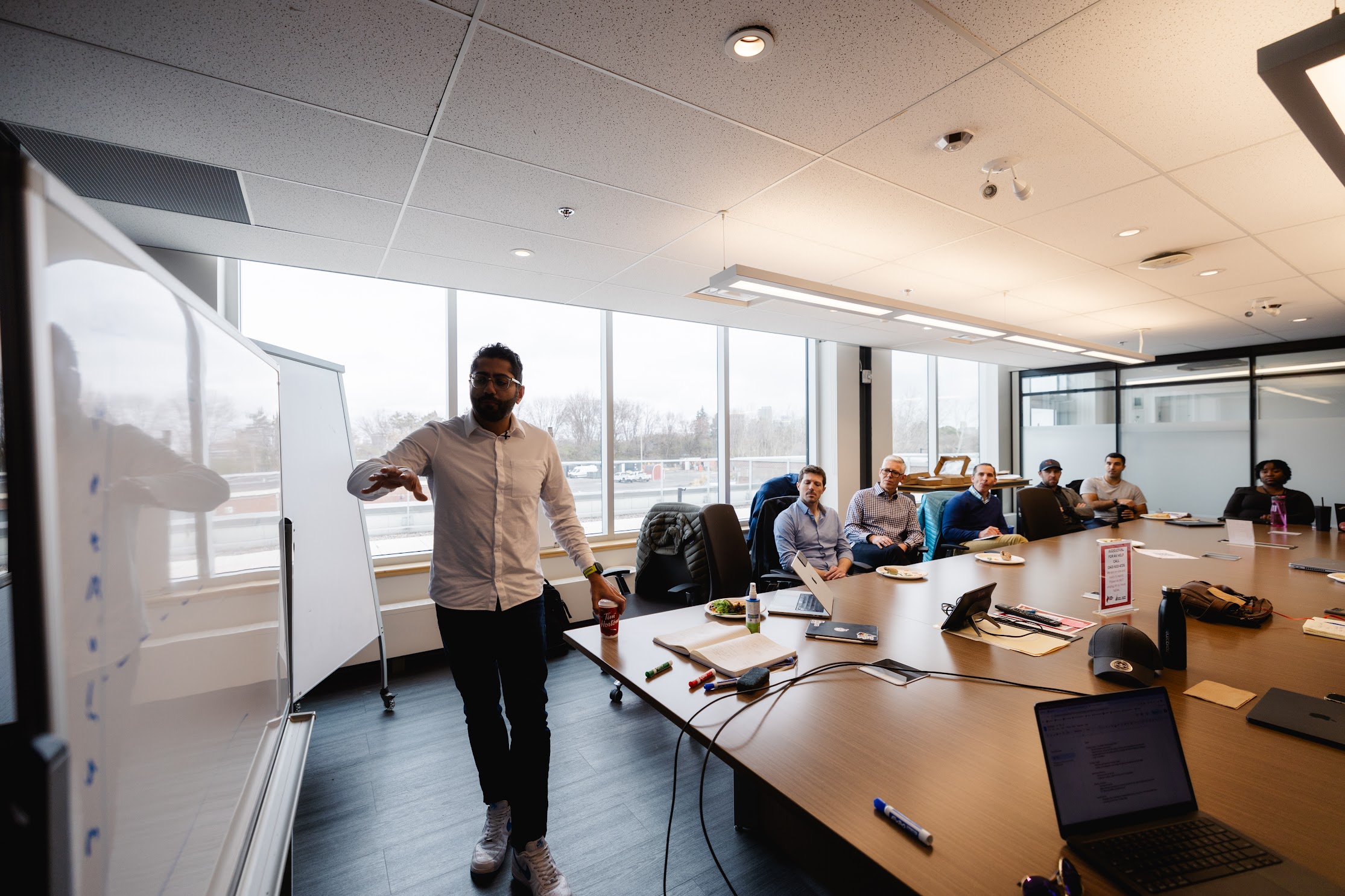 Facilitator leading a leadership development training for executives