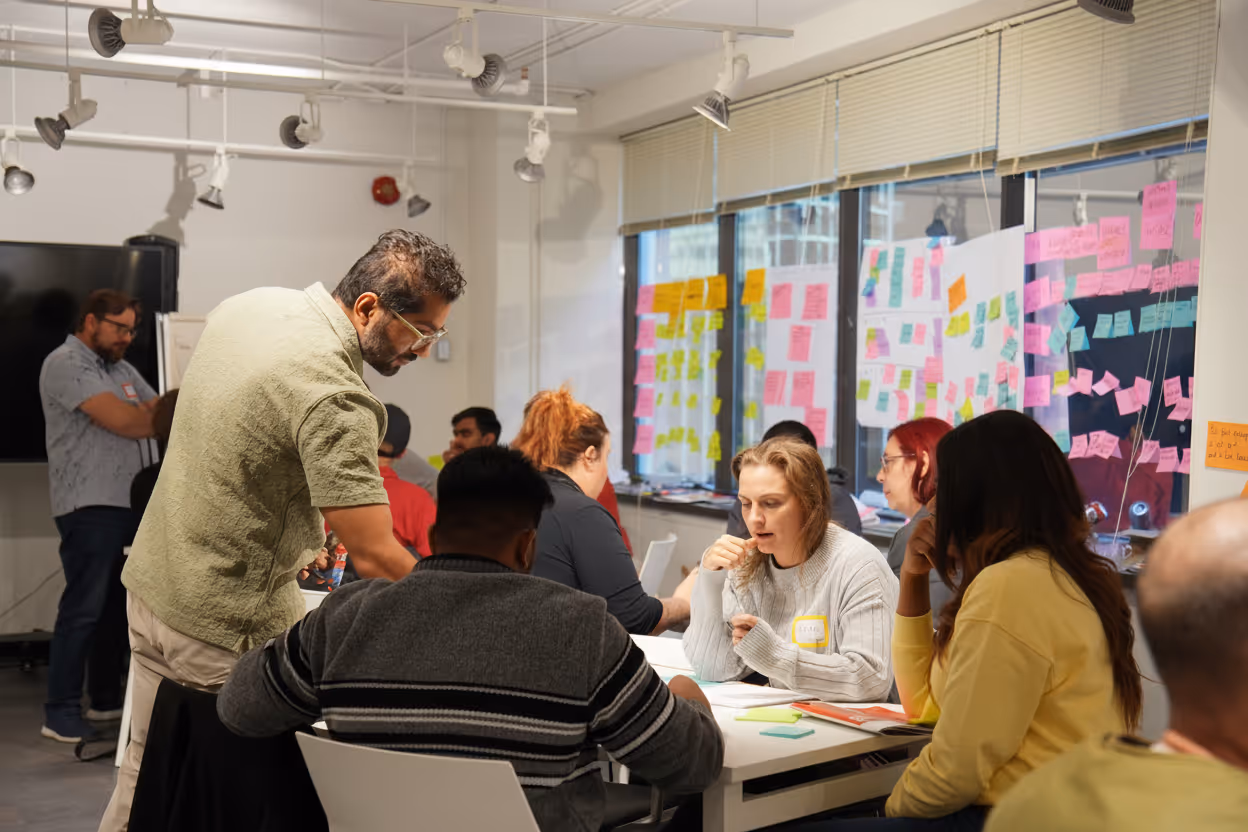 Team in a leadership workshop