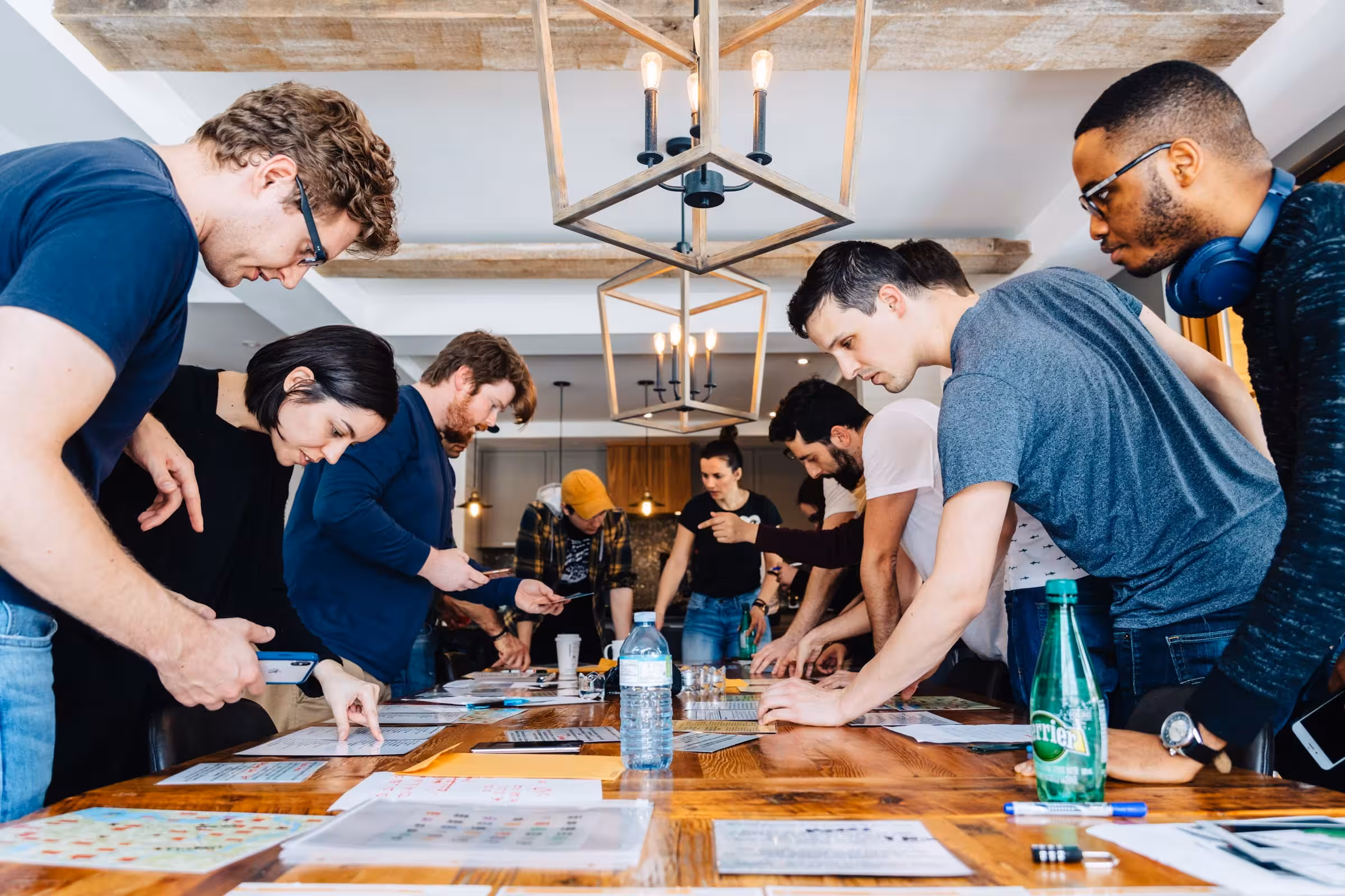 A cohort working through an exercise