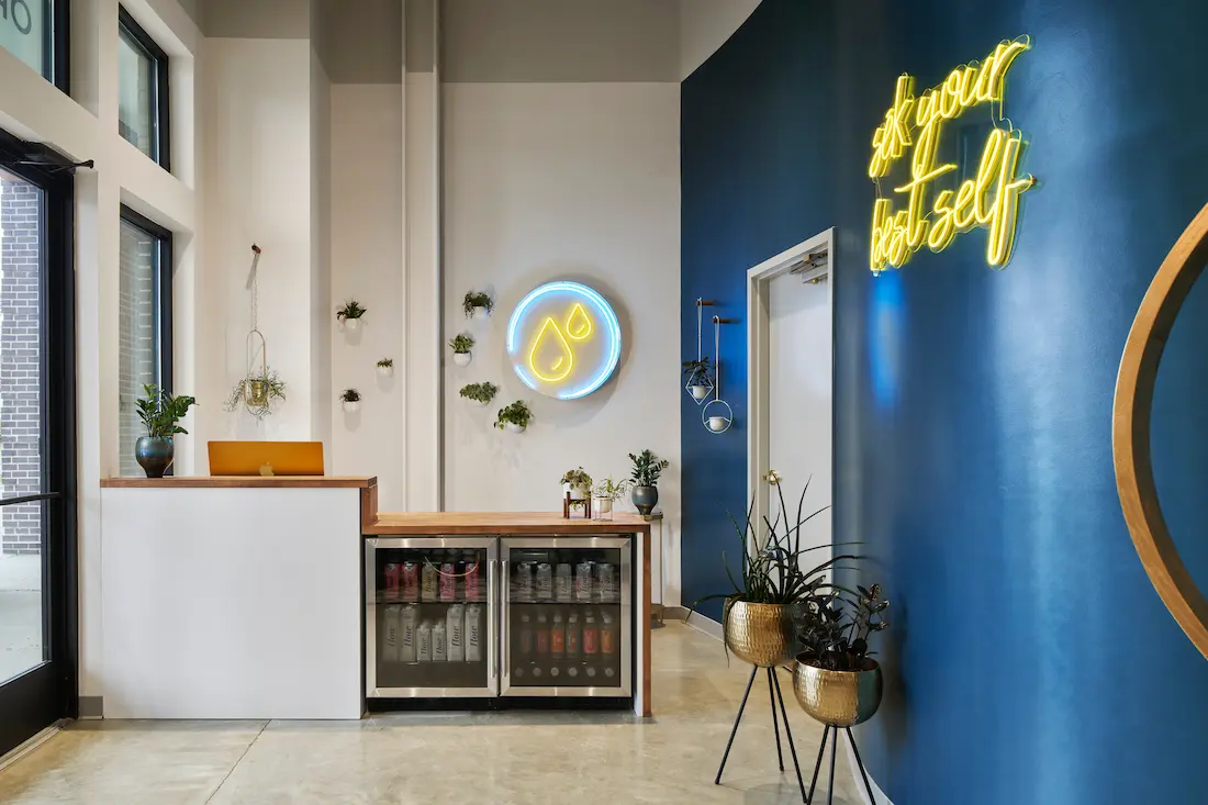 sek Sauna Studio reception and hydration bar, Franklin TN