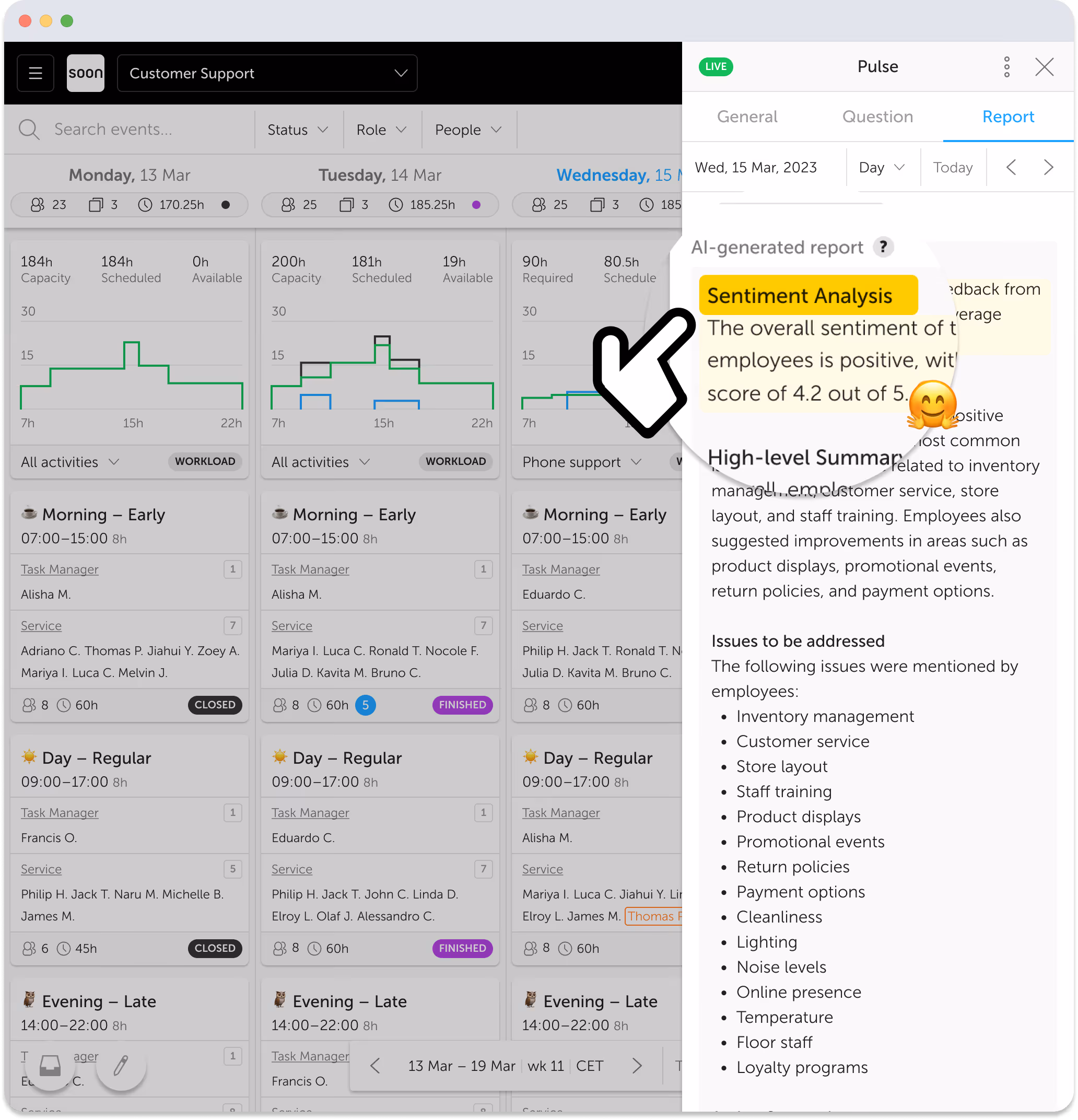 Soon Pulse AI-generated sentiment analysis