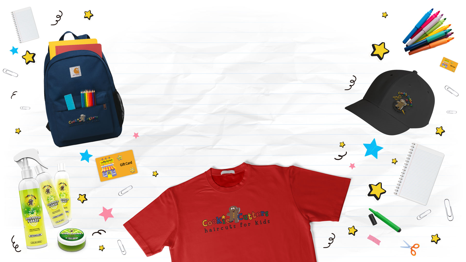 Cookie Cutters Back to School Giveaway Sweepstakes featuring a collage of Giveaway Items