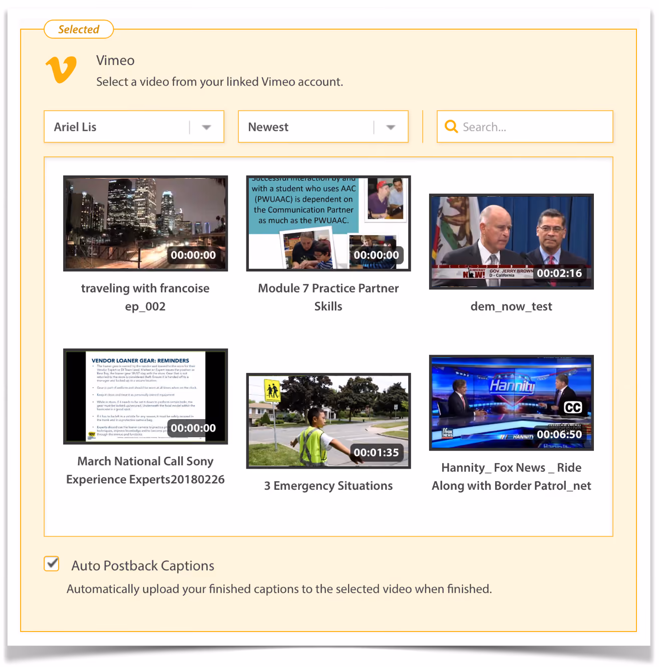 Vimeo tool