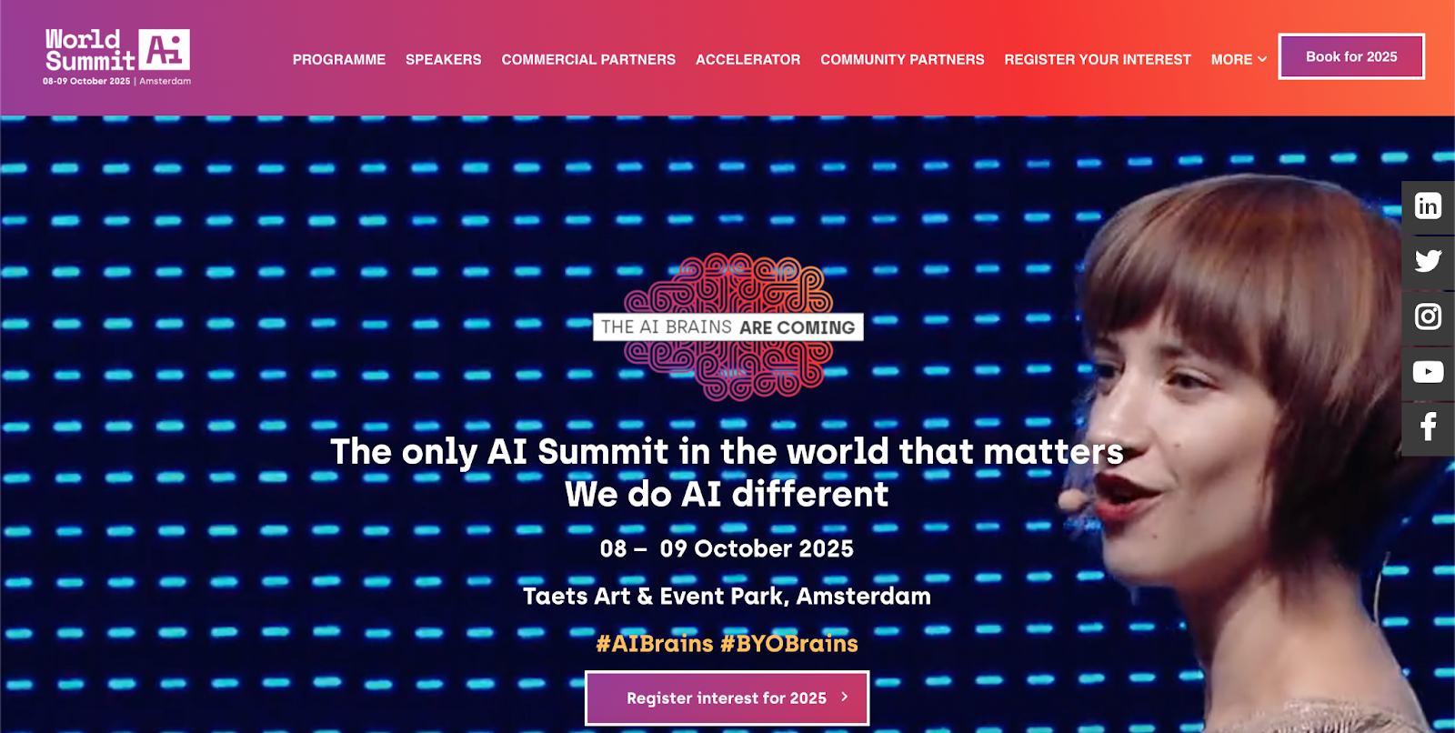 World Summit AI Cover Photo showing the landing page of the event