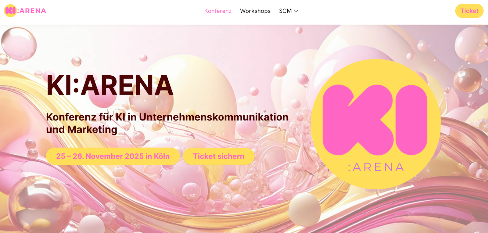 AI:Arena Image showing the landing page of the event