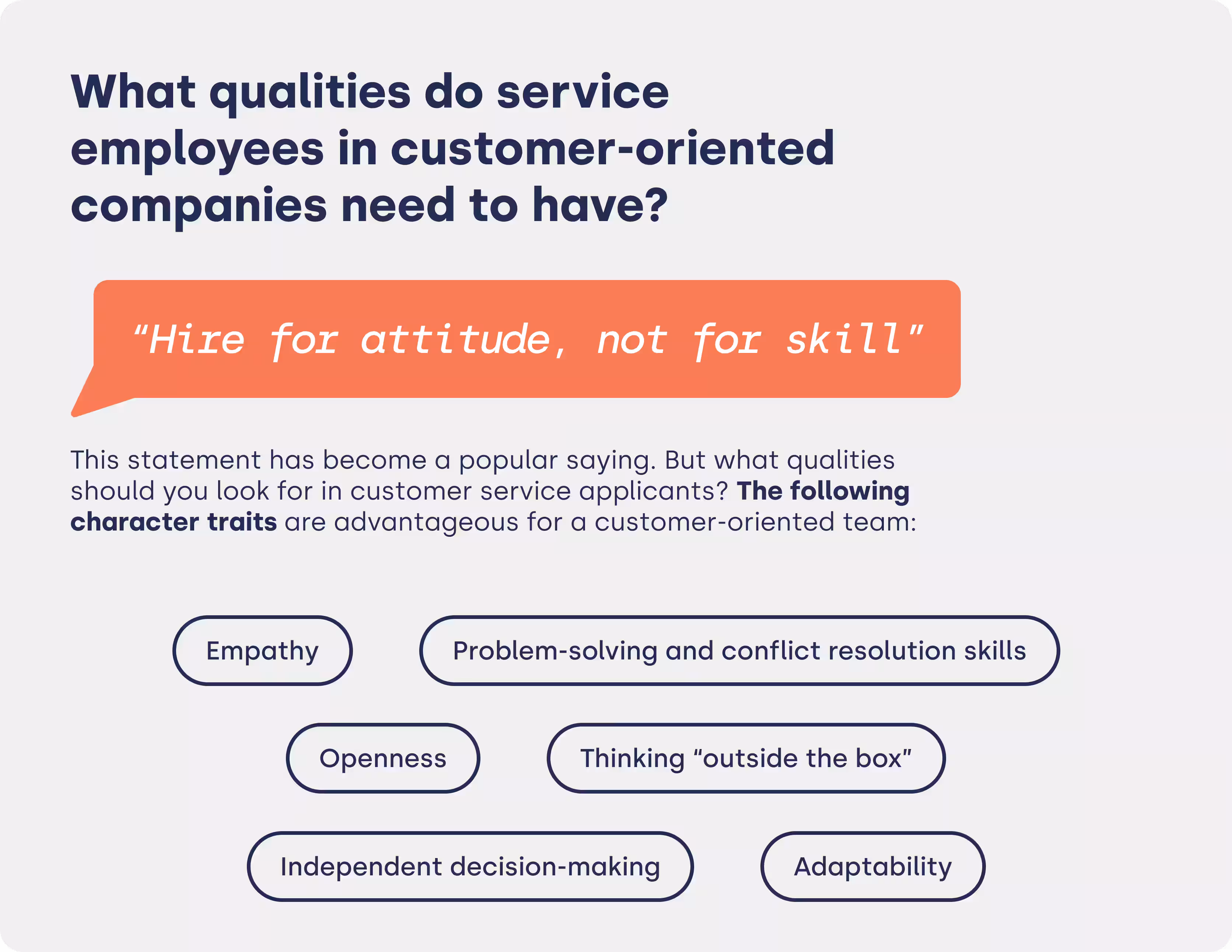 Top qualities of service employees in customer-oriented companies