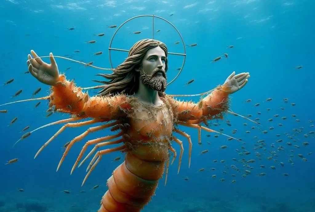 AI Slop: Jesus made up of Shrimp, first published on Facebook in 2024