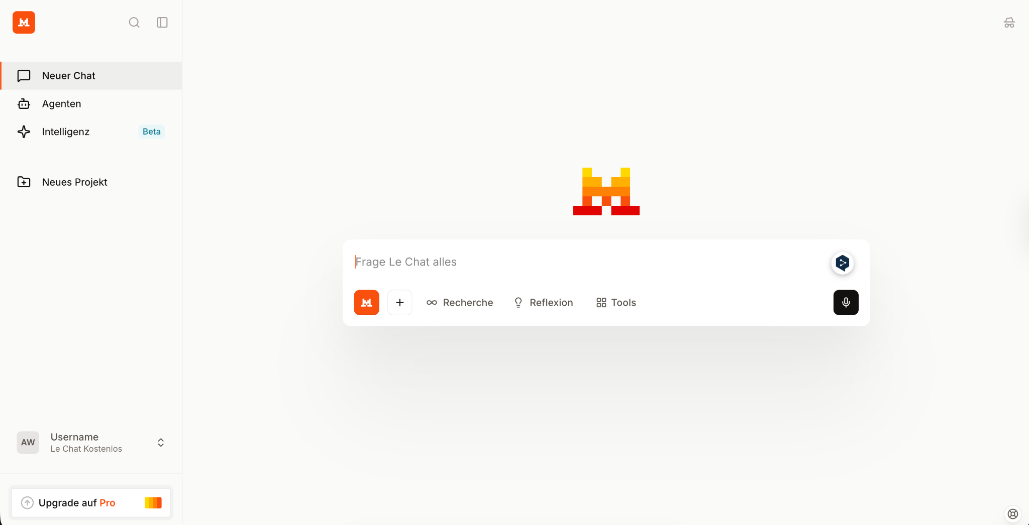 Die Le Chat Benutzeroberfläche 