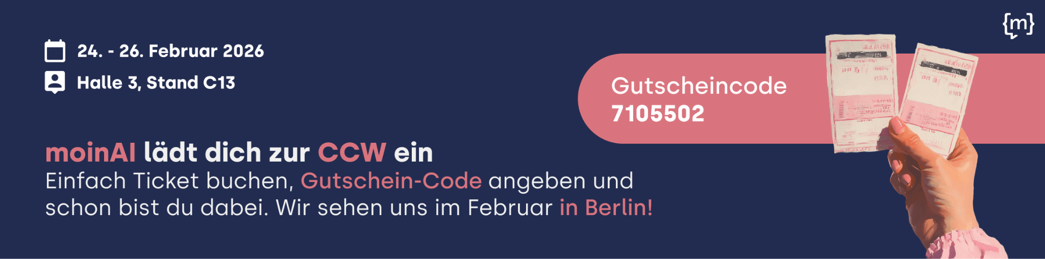 CCW Anmeldecode für die Messe 2026 mit moinAI