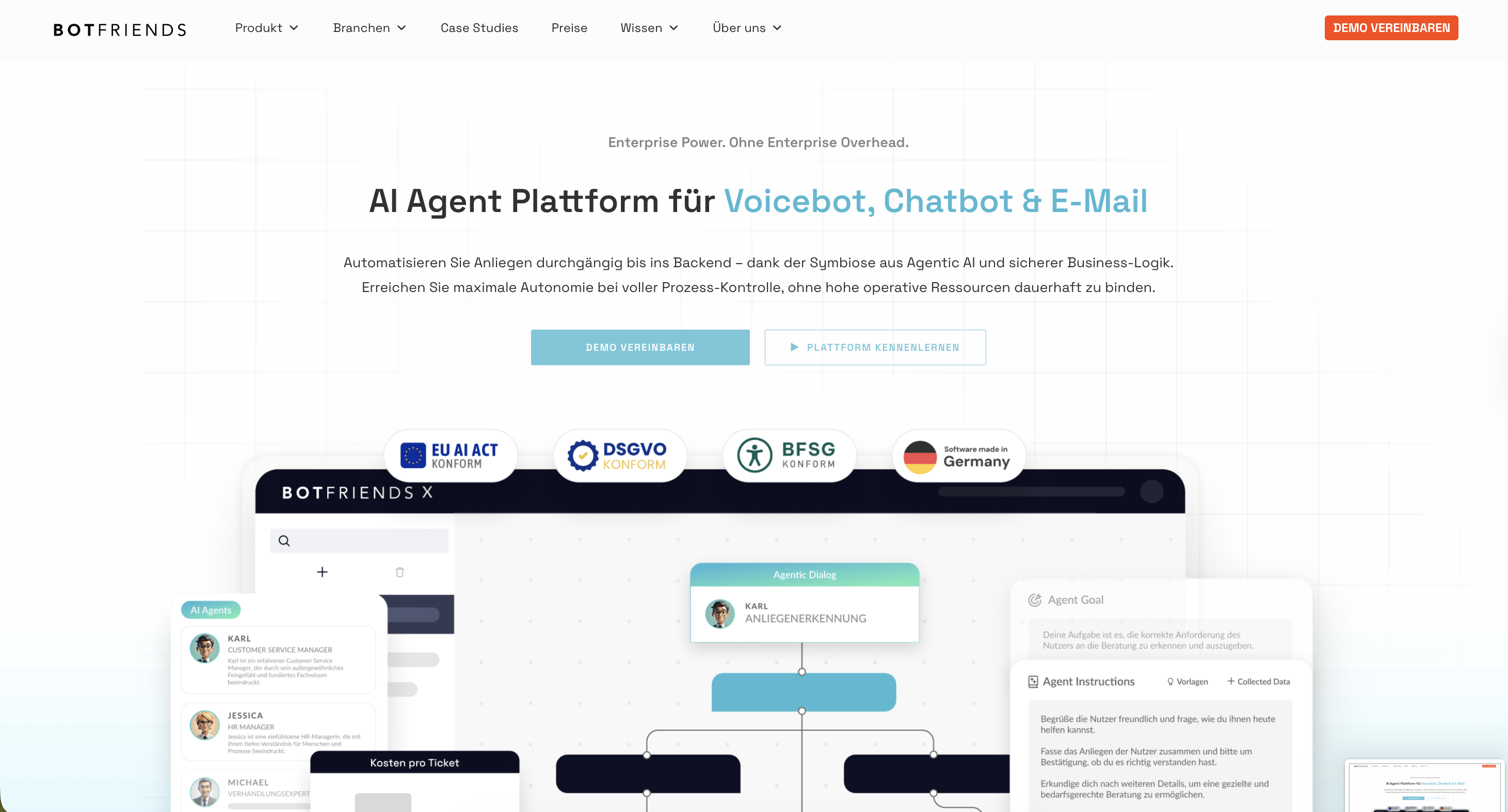 BOTfriends landing page view