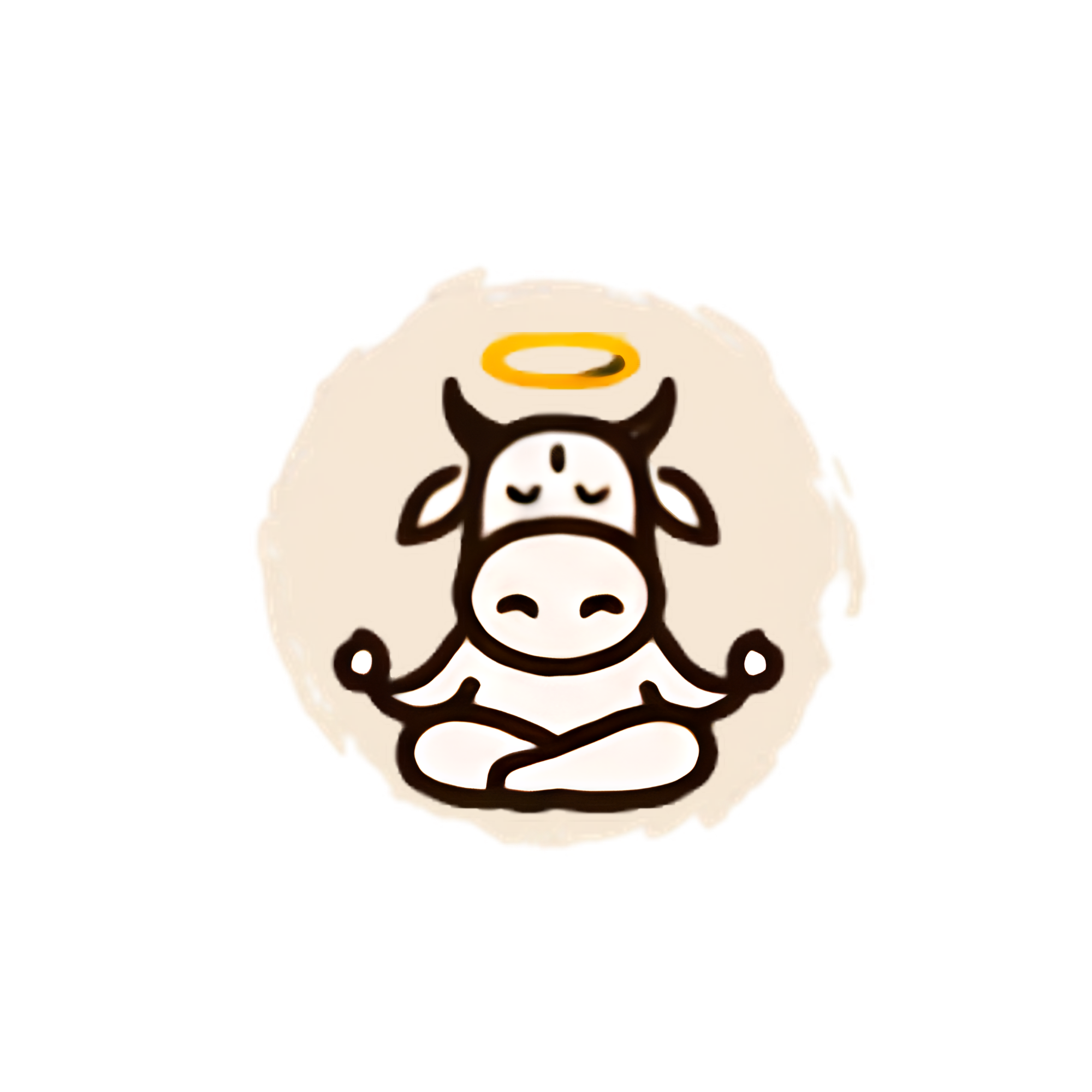 Meditating cow icon