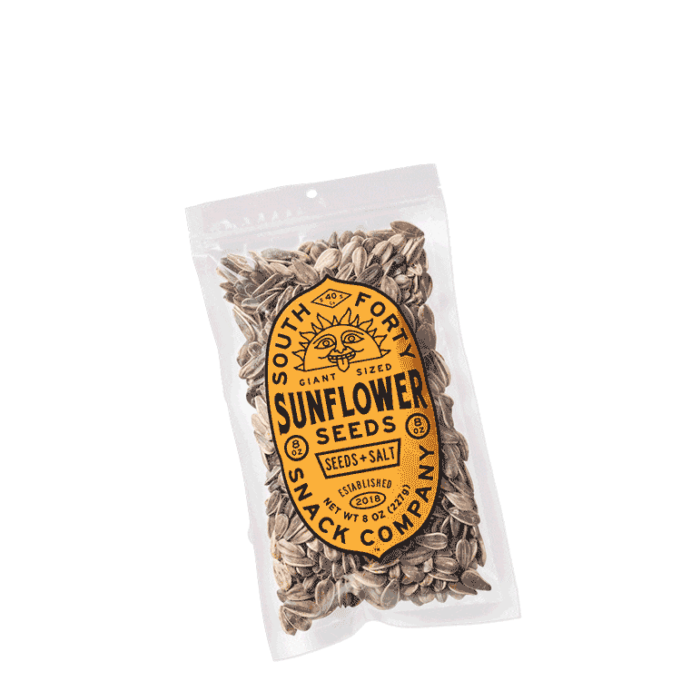 South Forty Giant Sized Sunflower Seeds bag product photo on white background