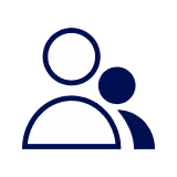 Blue padlock icon with a keyhole in the center.