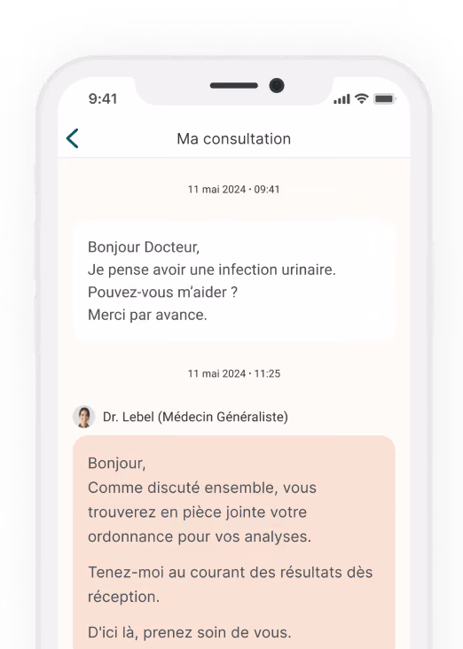 Téléconsultation entre un médecin et un patient via l'application MédecinDirect